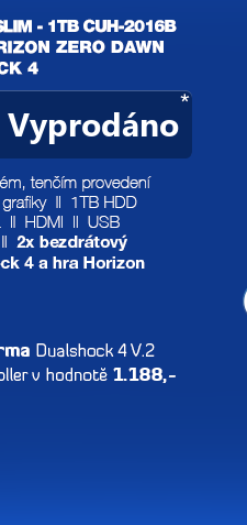 SONY PlayStation 4 - 1TB slim Black CUH-2016B + Horizon Zero Dawn