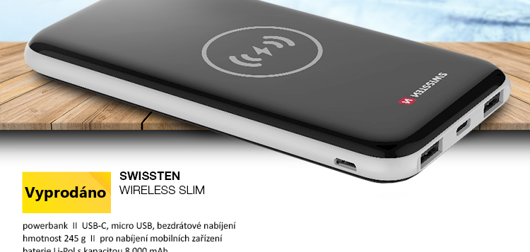 SWISSTEN Wireless Slim 8000 mAh