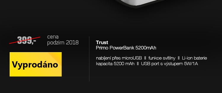 Trust Primo PowerBank 5200mAh černá