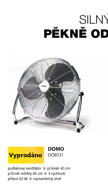 DOMO DO8131 Podlahový celokovový ventilátor 40 cm 
