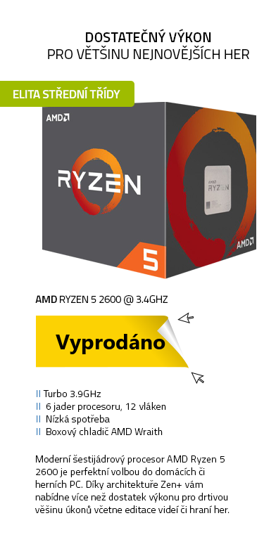 AMD RYZEN 5 2600 @ 3.4GHz
