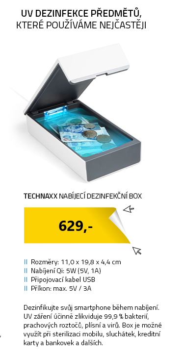 Technaxx TX-148 UV Anti-Virus nabíjecí dezinfekční box
