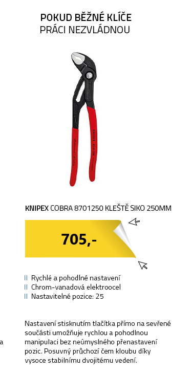 Knipex Cobra 8701250 Kleště SIKO 250mm