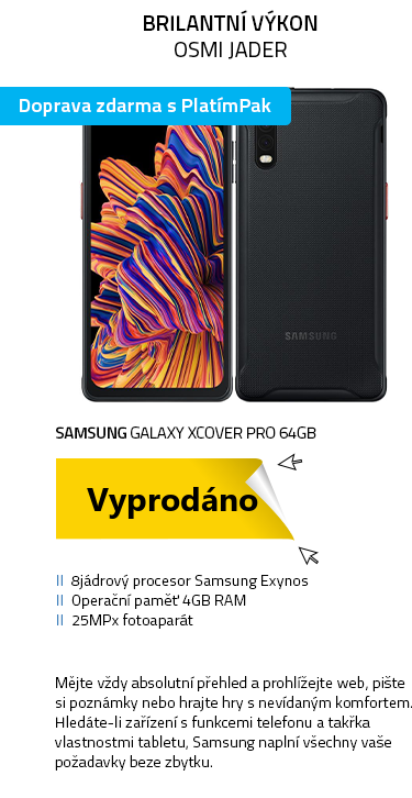 Mobilní telefon - SAMSUNG Galaxy Xcover Pro 64GB černá