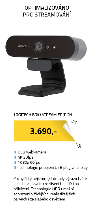Webkamera Logitech Brio Stream Edition