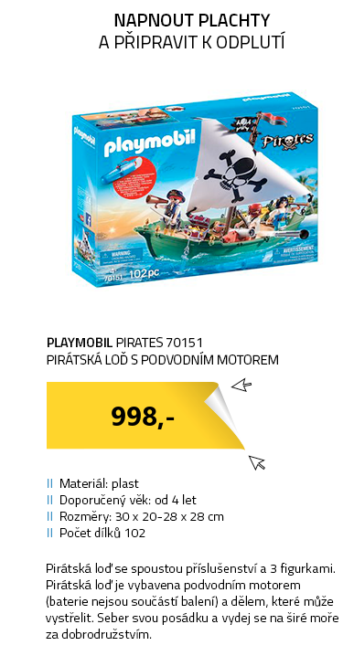 Playmobil Pirates 70151 Pirátská loď s podvodním motorem
