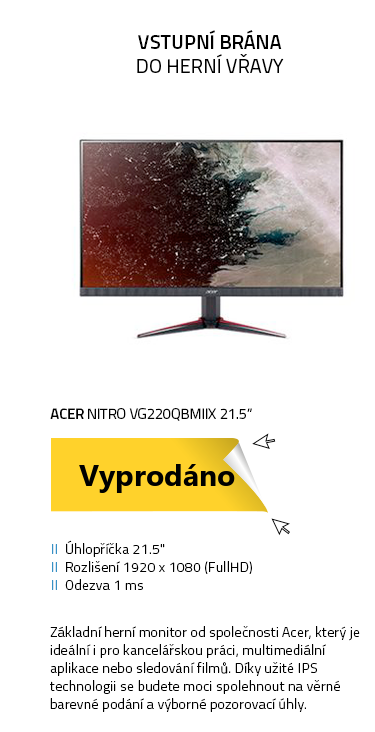 LCD Monitor 21.5" Acer Nitro VG220Qbmiix
