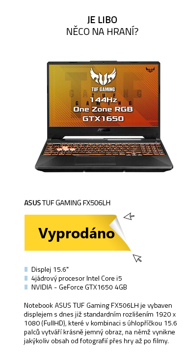 Notebook ASUS TUF Gaming FX506LH černá