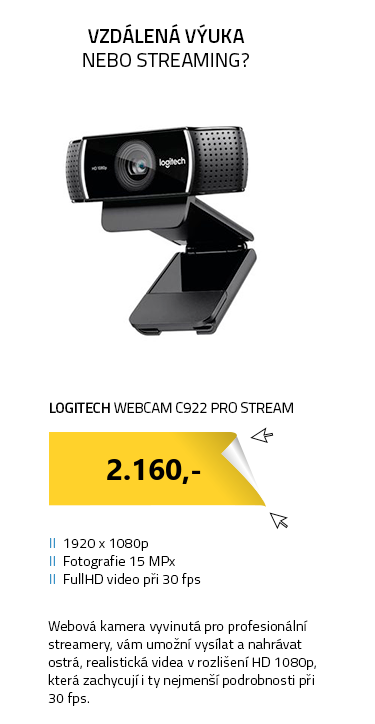Webkamera Logitech WebCam C922 Pro Stream
