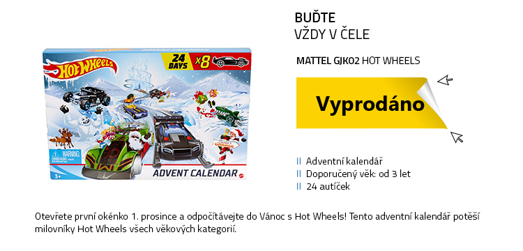 Mattel GJK02 Adventní kalendář - Hot Wheels / od 3 let