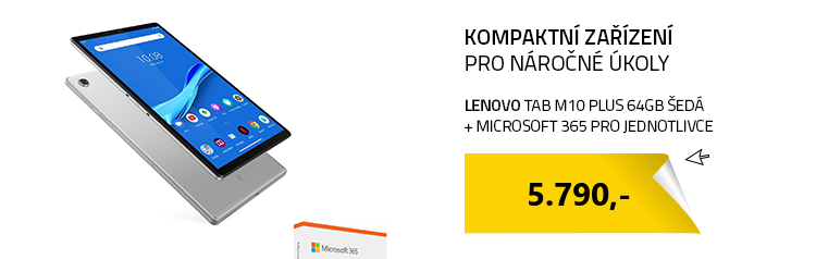 Lenovo Tab M10 Plus 64GB šedá + Microsoft 365 pro jednotlivce