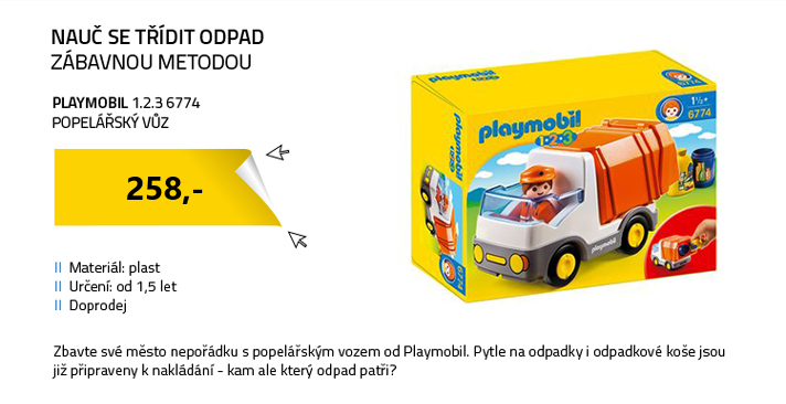 Playmobil 1.2.3 6774 Popelářský vůz
