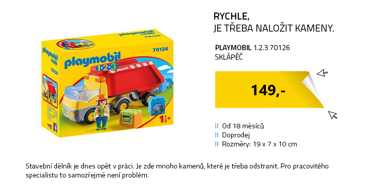 Playmobil 1.2.3 70126 Sklápěč