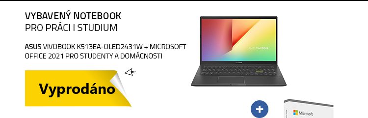 Notebook ASUS VivoBook K513EA-OLED2431W černá + Microsoft Office 2021 pro domácnosti a studenty