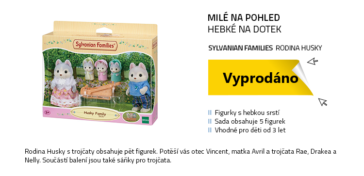 Sylvanian Families Rodina Husky s trojčaty