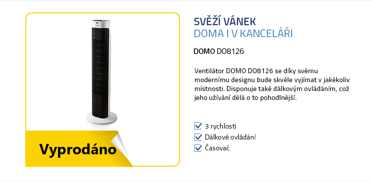 DOMO DO8126 sloupový ventilátor s dálkovým ovládáním