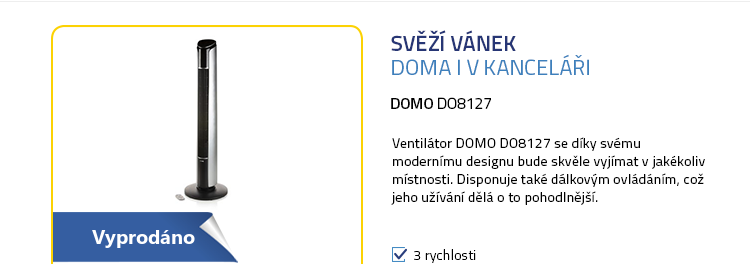 DOMO DO8127 Sloupový ventilátor s dálkovým ovládáním