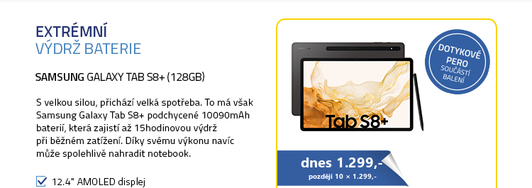 SAMSUNG Galaxy Tab S8+ Wi-Fi 128GB šedá
