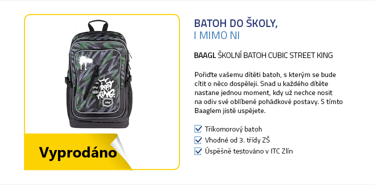 BAAGL Školní batoh Cubic Street King