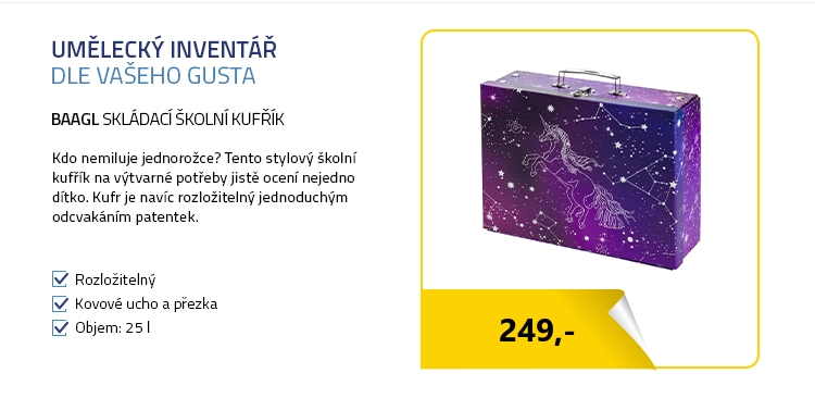 BAAGL Skládací školní kufřík Unicorn Universe