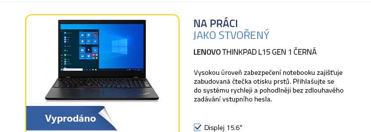 Notebook Lenovo ThinkPad L15 Gen 1 černá