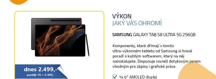 SAMSUNG Galaxy Tab S8 Ultra 5G 256GB černá