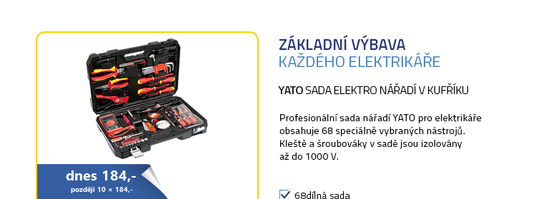 YATO Sada elektro nářadí v kufříku (68 ks)