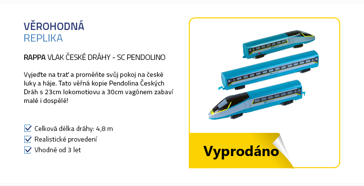 RAPPA Vlak České dráhy SC Pendolino se zvukem a světlem
