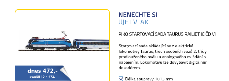 Piko 57179 Startovací sada Osobní vlak Taurus Railjet IC ČD VI