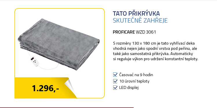 ProfiCare WZD 3061 vyhřívací přikrývka šedá