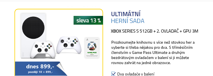 Microsoft Xbox Series S 512GB + Xbox Series Bezdrátový ovladač + GPU 3M