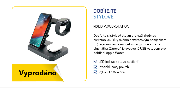 FIXED Powerstation Stojánek s bezdrátovým nabíjením až pro 3 zařízení