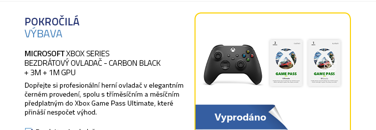 Xbox Series Bezdrátový ovladač - Carbon Black + 3M GPU + 1M GPU