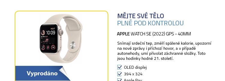 Chytré hodinky Apple Watch SE (2022) GPS 40mm