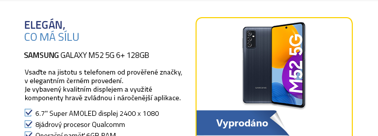 Mobilní telefon - SAMSUNG Galaxy M52 5G 6+128GB černá