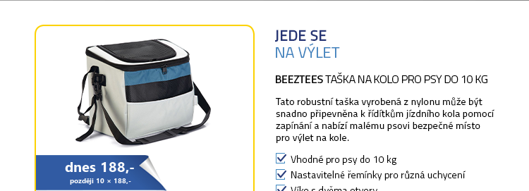 Beeztees Taška na kolo pro psy do 10 kg