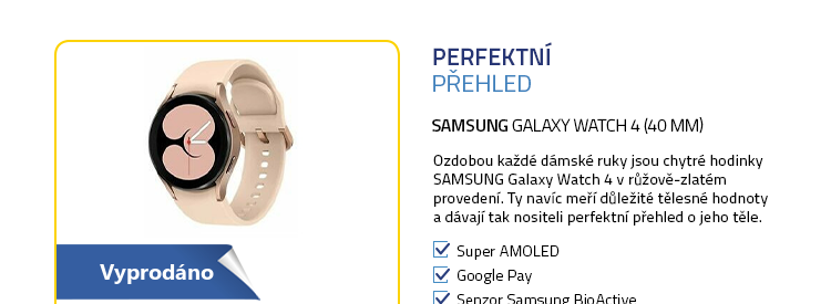Chytré hodinky SAMSUNG Galaxy Watch 4 (40 mm) růžově-zlatá