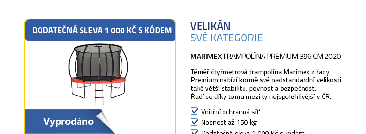 Marimex trampolína Premium 396 cm 2020