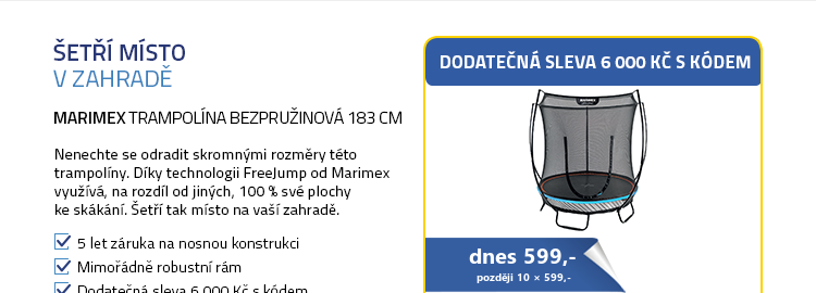 Marimex Trampolína bezpružinová JumpFree 183 cm