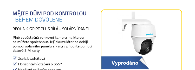 Reolink Go PT Plus bílá + solární panel