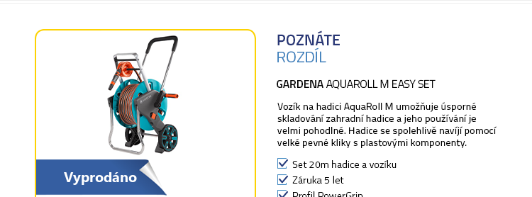 Gardena AquaRoll M Easy Set - vozík na hadici s příslušenstvím