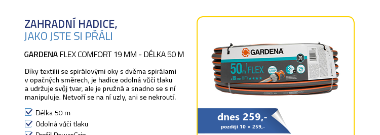 Gardena Flex Comfort 18055-20 Hadice 19 mm (3|4") - Délka 50 m
