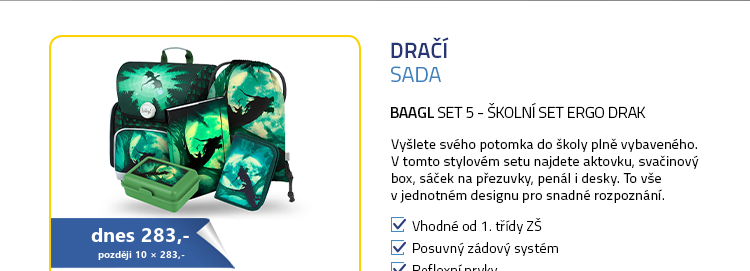 BAAGL SET 5 - Školní set Ergo Drak