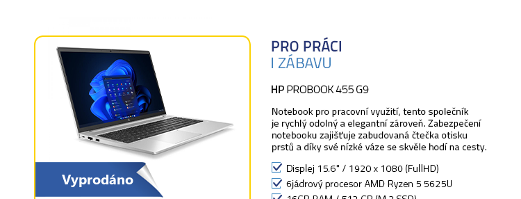 Notebook HP ProBook 455 G9 stříbrná