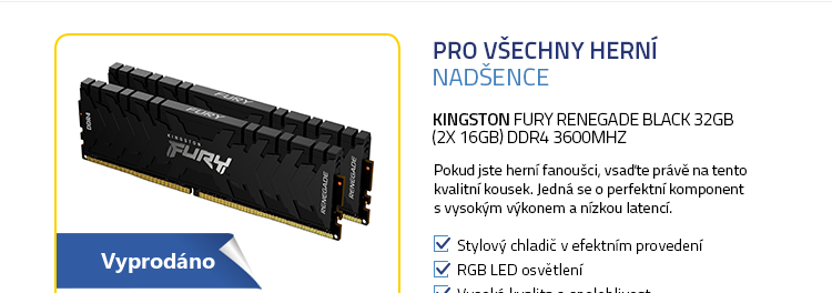 Kingston FURY Renegade Black 32GB (2x 16GB) DDR4 3600MHz