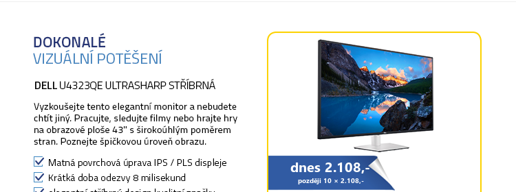 LCD Monitor 43" DELL U4323QE UltraSharp stříbrná