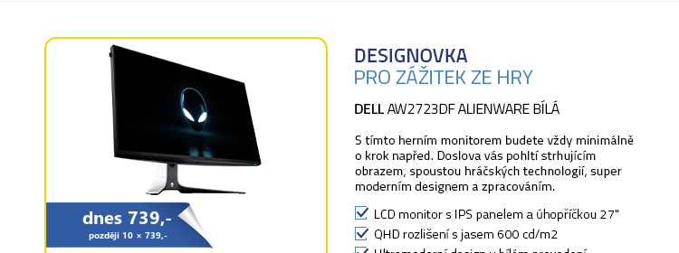 LCD Monitor 27" DELL AW2723DF Alienware bílá