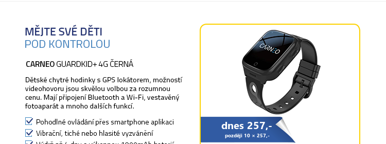 Chytré hodinky CARNEO GuardKid+ 4G černá