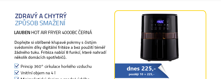 Lauben Hot Air Fryer 4000BC černá