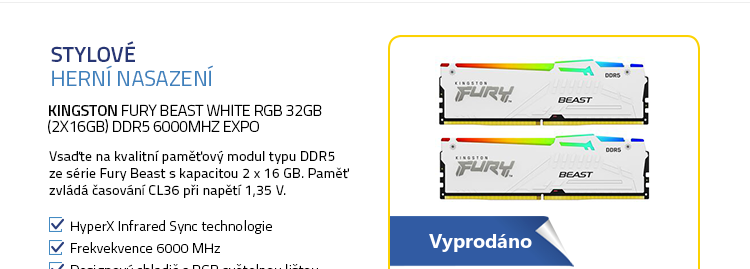 Kingston Fury Beast White RGB 32GB (2x16GB) DDR5 6000MHz EXPO
